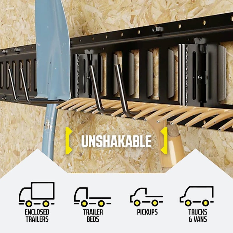 DC Cargo Mall E Track Tool Hooks 6.5â€ Deep (2 Pack) â€“ Heavy Duty Black Powder-Coated Steel Hangers for Garage, Truck, Trailer, or Workshop â€“ E Track Hook Storage for Tools and Ladder - Image 5